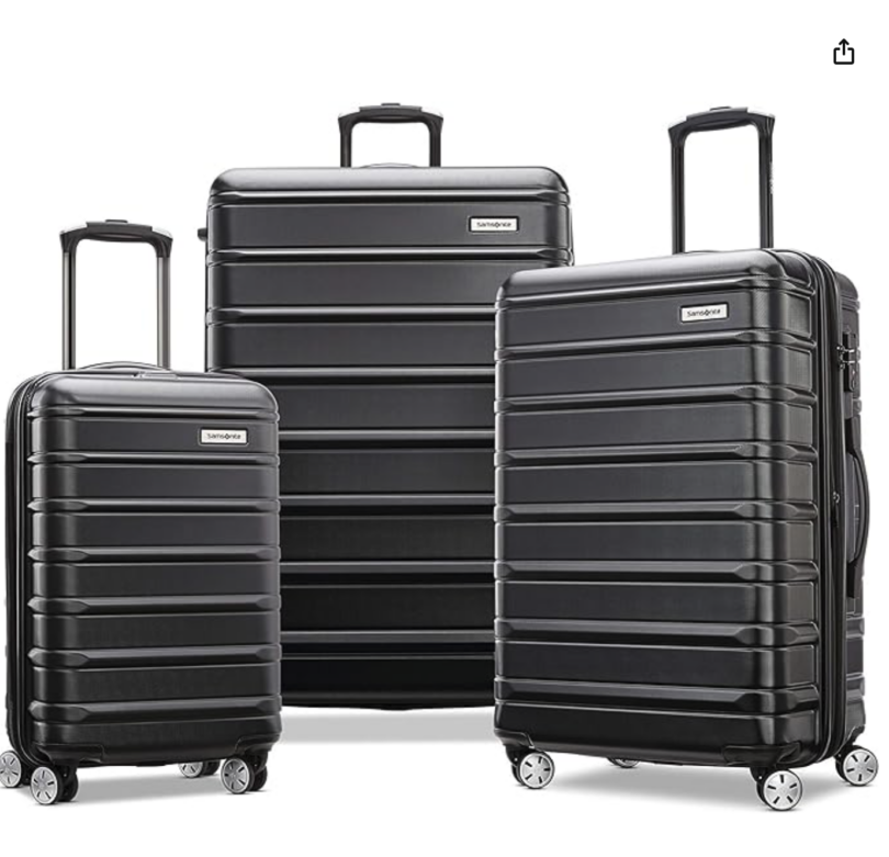 a group of black luggage